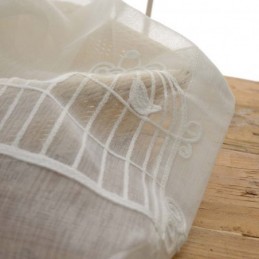 Andningsbar Transparent Gardin Måttbeställd Gardin Fågelbur Broderad Vardagsrum