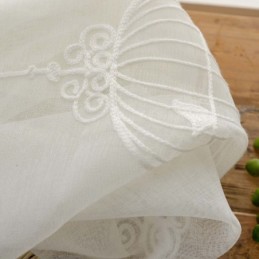 Andningsbar Transparent Gardin Måttbeställd Gardin Fågelbur Broderad Vardagsrum