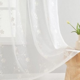 Vita Transparenta Gardiner Broderade Fönstergardiner Måttbeställda Gardindraperier Vardagsrum Sovrum