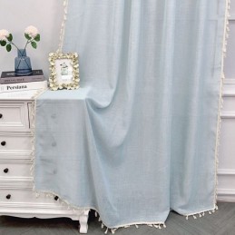 Enfärgade Tyllgardiner Moderna, Transparenta Voilegardiner Måttbeställda Gardiner Vardagsrum