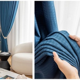 Hundtandsmönster Jacquardgardin Måttbeställd Gardin Hög Skuggande Gardin För Vardagsrum/Sovrum