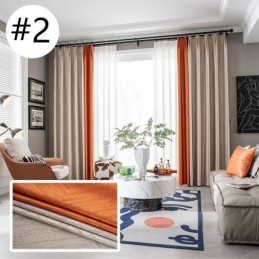 Mörkläggande Geometriska Jacquardgardiner För Vardagsrum