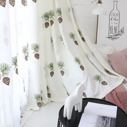 Modern Pastoral Gardin Måttbeställd Gardin Kottebroderad Fräscha Gardiner Vardagsrum