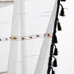 Nordiska Transparenta Gardiner Med Randmönster, Semi-Voile