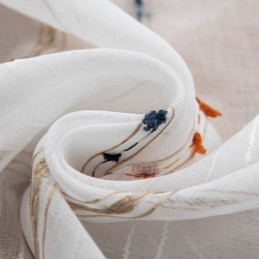 Nordiska Transparenta Gardiner Med Randmönster, Semi-Voile