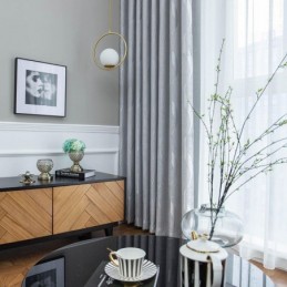 Vågiga Jacquardgardiner Fönstergardin Måttbeställd Gardin För Vardagsrum