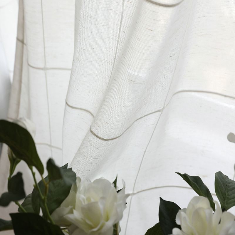 Minimalistisk Transparent Gardin Måttbeställd Gardin Stor Gallergardin Jacquard Voile Panel Vardagsrum Ett