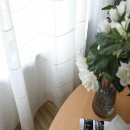 Minimalistisk Transparent Gardin Måttbeställd Gardin Stor Gallergardin Jacquard Voile Panel Vardagsrum Ett