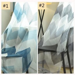 Nordisk Enkel, Skir Gardin, Måttbeställd, Vågigt Mönster, Tryckt Vardagsrum