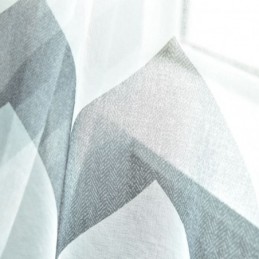 Nordisk Enkel, Skir Gardin, Måttbeställd, Vågigt Mönster, Tryckt Vardagsrum