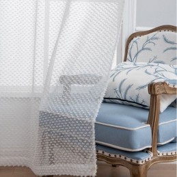 Vita Transparenta Gardiner, Måttbeställda, Präglade Voilegardiner För Vardagsrum/Sovrum