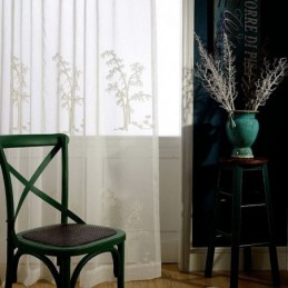 Klassisk Transparent Gardin, Måttbeställd Gardin, Broderade Bambu-Tyllgardiner För Vardagsrum