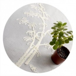 Klassisk Transparent Gardin, Måttbeställd Gardin, Broderade Bambu-Tyllgardiner För Vardagsrum