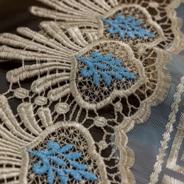 Lyxig Broderad Tyllgardin, Måttbeställd Voilegardin, Transparent Vardagsrum