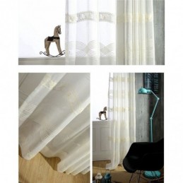 Broderad Transparent Gardin Måttbeställd Minimalistisk Klassisk Voile Vardagsrum Sovrum