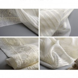 Broderad Transparent Gardin Måttbeställd Minimalistisk Klassisk Voile Vardagsrum Sovrum