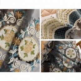 Broderad Tyllgardin Måttbeställd Gardin Europeisk Lyxig Transparent Voile Vardagsrum