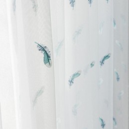 Fjäderbroderad Transparent Gardin Måttbeställd Minimalistisk Andningsbar Vardagsrumssovrum