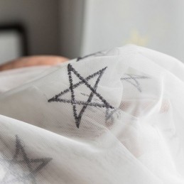 Exklusiv Broderig Gardin Måttbeställd Gardin Pentagrammönster Transparent Vardagsrumssovrum