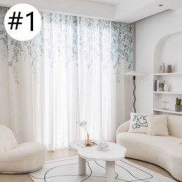 Voilegardin Med Vinstockmönster, Måttbeställd Gardin, Tryckta, Transparenta Gardiner, Vardagsrum, Sovrum