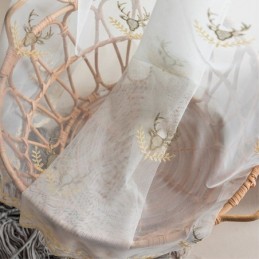 Klassisk Skir Gardin, Måttbeställd Gardin, Broderade Tyllgardiner Med Hjortmotiv För Vardagsrum