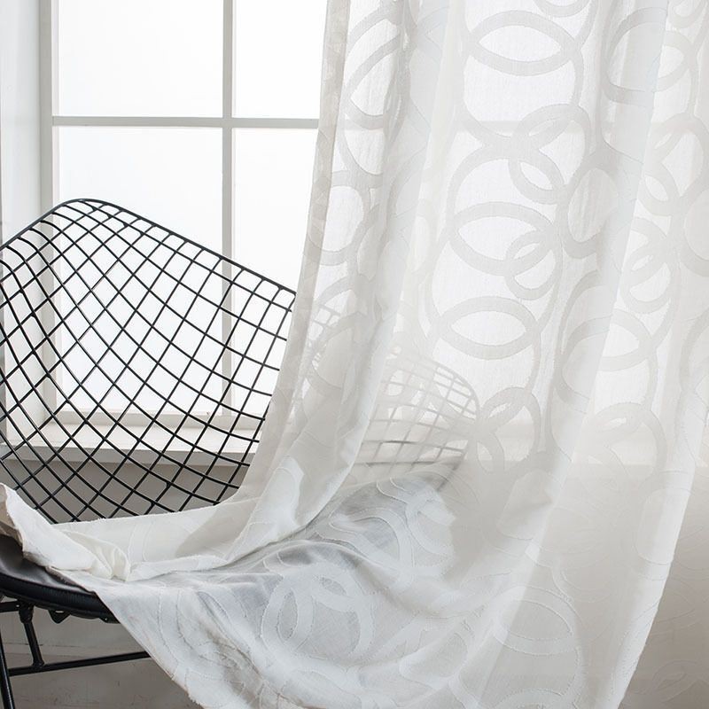 Vita Tyllgardiner Moderna, Transparenta Voilegardiner Måttbeställda Gardingardiner För Vardagsrum/Sovrum