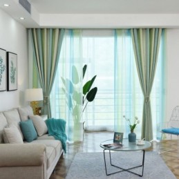 Enkel Halvmörkläggningsgardin Måttbeställd Gardin Färgglada Ränder Tryckta Vardagsrum