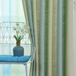 Enkel Halvmörkläggningsgardin Måttbeställd Gardin Färgglada Ränder Tryckta Vardagsrum