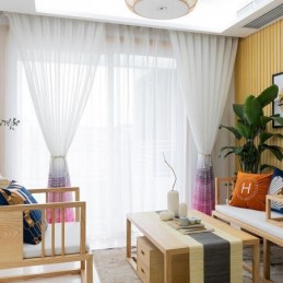 Nordisk Stil, Transparent Gardin, Måttbeställd, Tryckt Voile, Vardagsrum, Sovrum