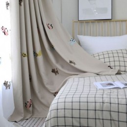 Mörkläggningsgardin Max Modern Måttbeställd Gardin Smiley Cat Broderad Sovrum