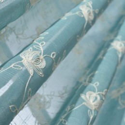 Broderade Voilegardiner Växtmönster Fönsterbeklädnader För Vardagsrum Sovrum Måttbeställda Gardiner