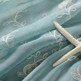 Broderade Voilegardiner Växtmönster Fönsterbeklädnader För Vardagsrum Sovrum Måttbeställda Gardiner