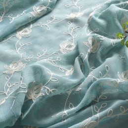 Broderade Voilegardiner Växtmönster Fönsterbeklädnader För Vardagsrum Sovrum Måttbeställda Gardiner