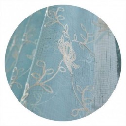 Broderade Voilegardiner Växtmönster Fönsterbeklädnader För Vardagsrum Sovrum Måttbeställda Gardiner