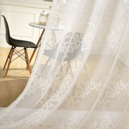 Broderad Transparent Gardin Måttbeställd Vit Dekoration Fönstergardin Vardagsrum Sovrum