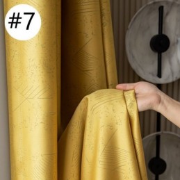 Mörkläggande Geometriska Jacquardgardiner För Vardagsrum