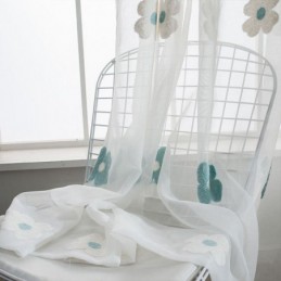 Mer Transparent Broderigardin Måttbeställd Gardin Dekorativ Blommig Vardagsrumssovrum