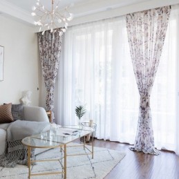 Botaniskt Tryckt Gardin Måttbeställd Gardin Tyll Transparent För Vardagsrum/Sovrum