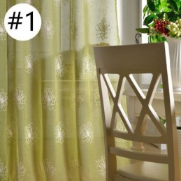 Broderi Blommiga Transparenta Voile Gardiner Dekorativ Tyll För Vardagsrum