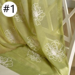 Broderi Blommiga Transparenta Voile Gardiner Dekorativ Tyll För Vardagsrum