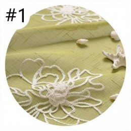 Broderi Blommiga Transparenta Voile Gardiner Dekorativ Tyll För Vardagsrum