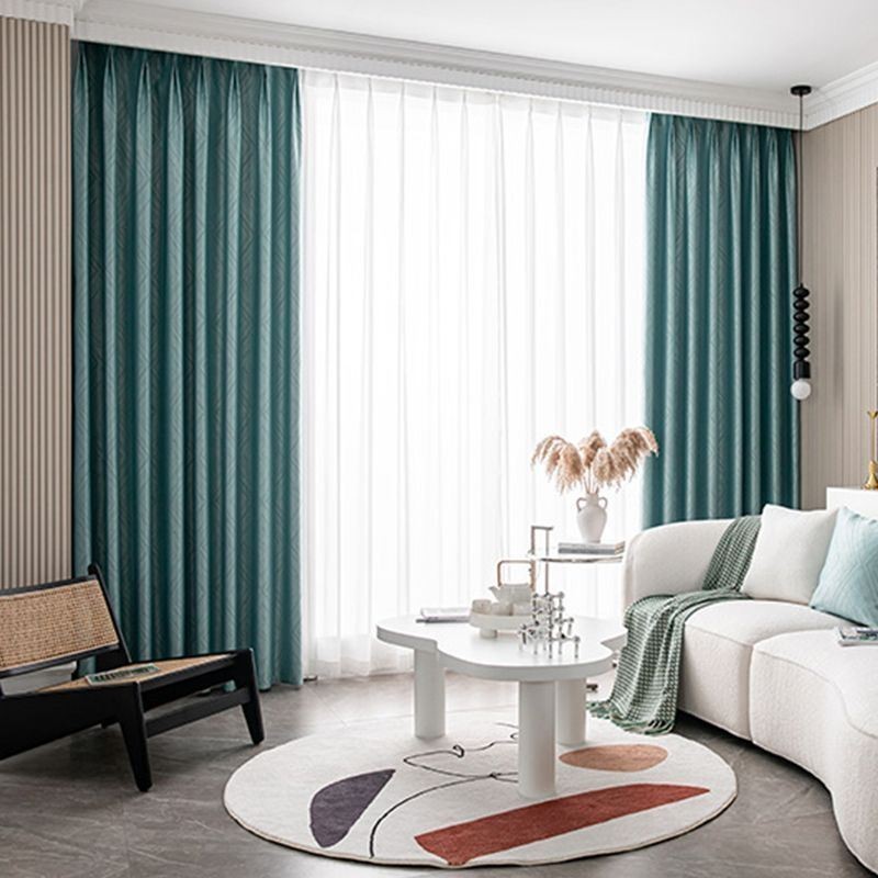 Mörkläggande Geometriska Jacquardgardiner För Vardagsrum