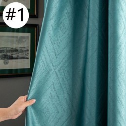 Mörkläggande Geometriska Jacquardgardiner För Vardagsrum