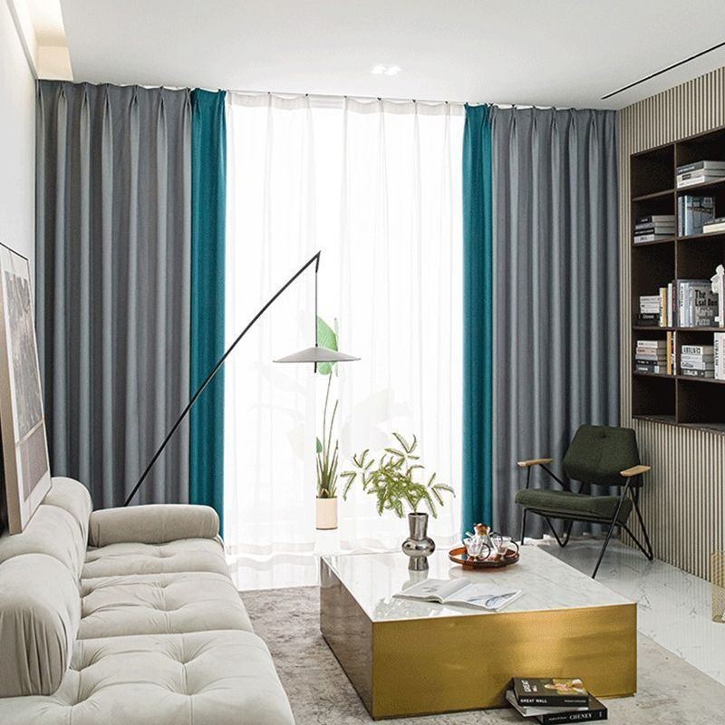 Nordiska Lapptäcksgardiner Enfärgade Mörkläggningsgardiner För Vardagsrum