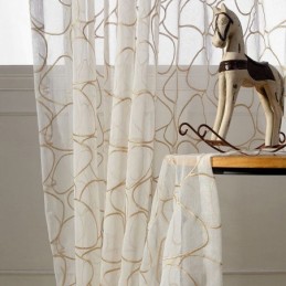 Modern Broderad Tyllgardin Måttbeställd Voile Gardin För Vardagsrum