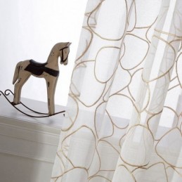 Modern Broderad Tyllgardin Måttbeställd Voile Gardin För Vardagsrum