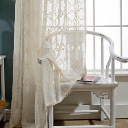 Nordisk Broderig Gardin Måttbeställd Gardin Bomull Transparent Vardagsrumssovrum