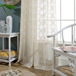 Nordisk Broderig Gardin Måttbeställd Gardin Bomull Transparent Vardagsrumssovrum