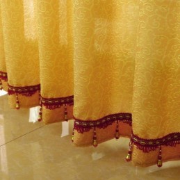 Amerikansk Lantlig Skir Gardin Måttbeställd Gardin Med Blomkvist I Jacquardmönster För Fönster, Sovrum