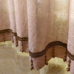 Europeisk Lantlig Transparent Gardin Måttbeställd Gardin Med Blommönster I Jacquard, Halvmörkläggning, Vardagsrum